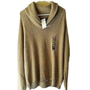 NWT Marc Anthony Light Brown Cowl Neck Knit Sweater Men's Sz XXL Shawl